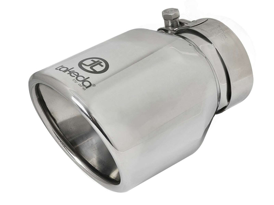 Takeda Exhaust Tip aFe POWER 49T25404-P061, 304 Stainless Steel, Polished, 2-1/2" Inlet 4" Outlet 6" Length