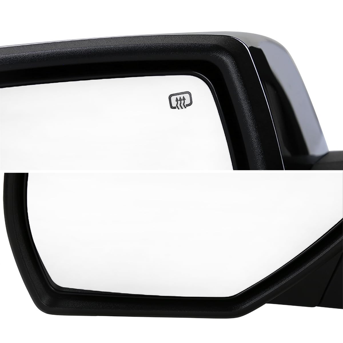 Chrome Power Heated Mirror Spec-D Tuning Left Driver Side w/Puddle Light Compatible with 2014-2018 Chevy Silverado, GMC Sierra