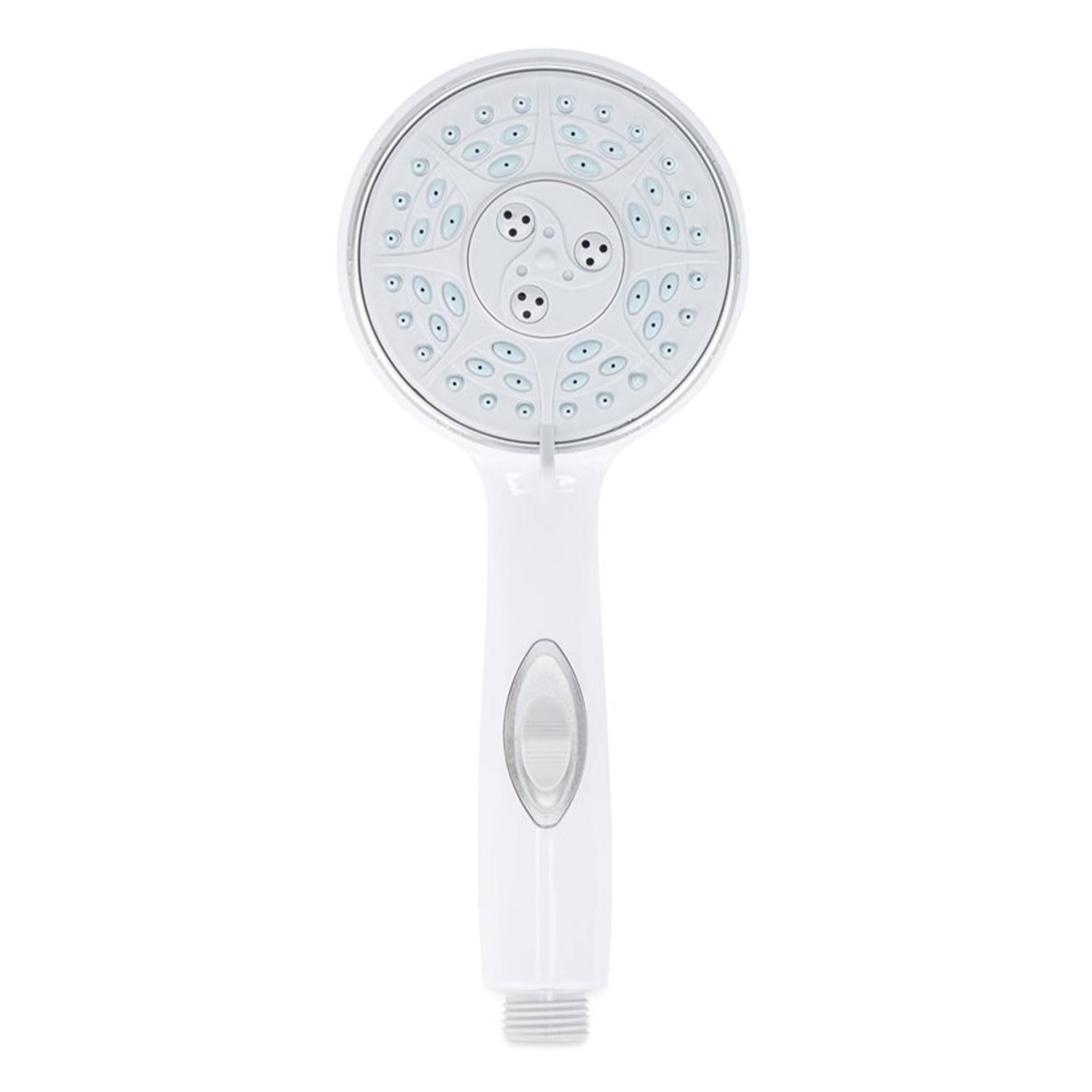 Camco Shower Head RV - Features Convenient On/Off Switch & 5 Different Spray Patterns - Designed to Conserve Potable Water - Simple to Clean w/Rubber Spray Tips - White (43711)