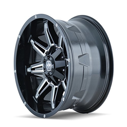 Black/Milled Mayhem Rampage 8090 Spokes Wheel (20 x 9. inches /5 x 127 mm, 0 mm Offset)
