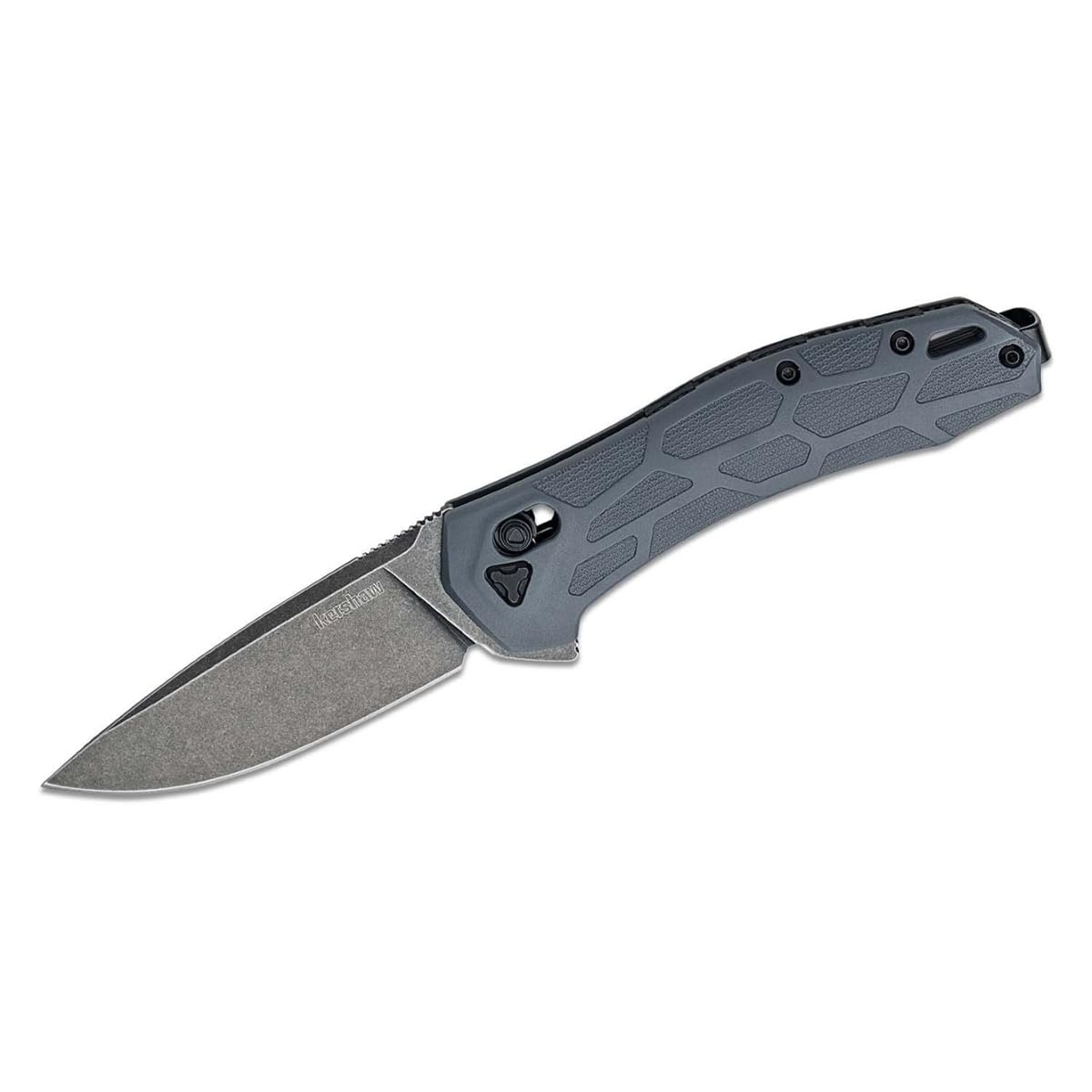 Kershaw Pocket Knife Covalent, DuraLock Lock, KVT Opening Mechanism with Drop Point Blade, Mid Size Everyday Carry with D2 Steel, Pocketclip, Gray