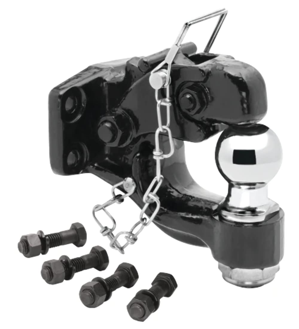 Pintle Hook & Ball Combination Draw-Tite 6301120, Bolt-On, 16,000 lbs. Capacity Hook, 2 Inch Diameter Ball, 10,000 lbs. Capacity Ball