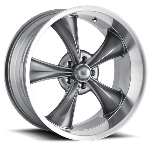 Ridler Wheels 18x8.0 695 Wheel 0mm Acorn Lug Type GREY/MACHINED LIP GREY/MACHINED LIP 5x114.3