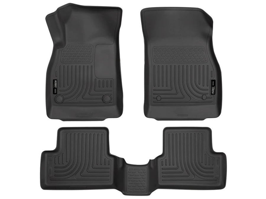 Weatherbeater Husky Liners Floor Mats | Fits 2011-2015 Chevrolet Cruze; 2016 Chevrolet Cruze Limited | Front & 2nd Row, 3-pc Black - 98161