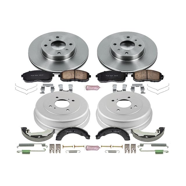 Power Stop Autospecialty KOE15207DK Front and Rear Replacement Brake Kit-OE Brake Drums & Ceramic Brake Pads For Nissan Altima 2000-2001 [Model Specific]