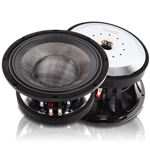 10" Sundown Audio VEX-10 500W RMS Pro Audio Midrange Speaker - 4-Ohm SVC, Carbon Fiber Cone, Ferrite Motor, High SPL 96.6dB, Vented Cast Frame, Mid-Bass Optimized Car Audio