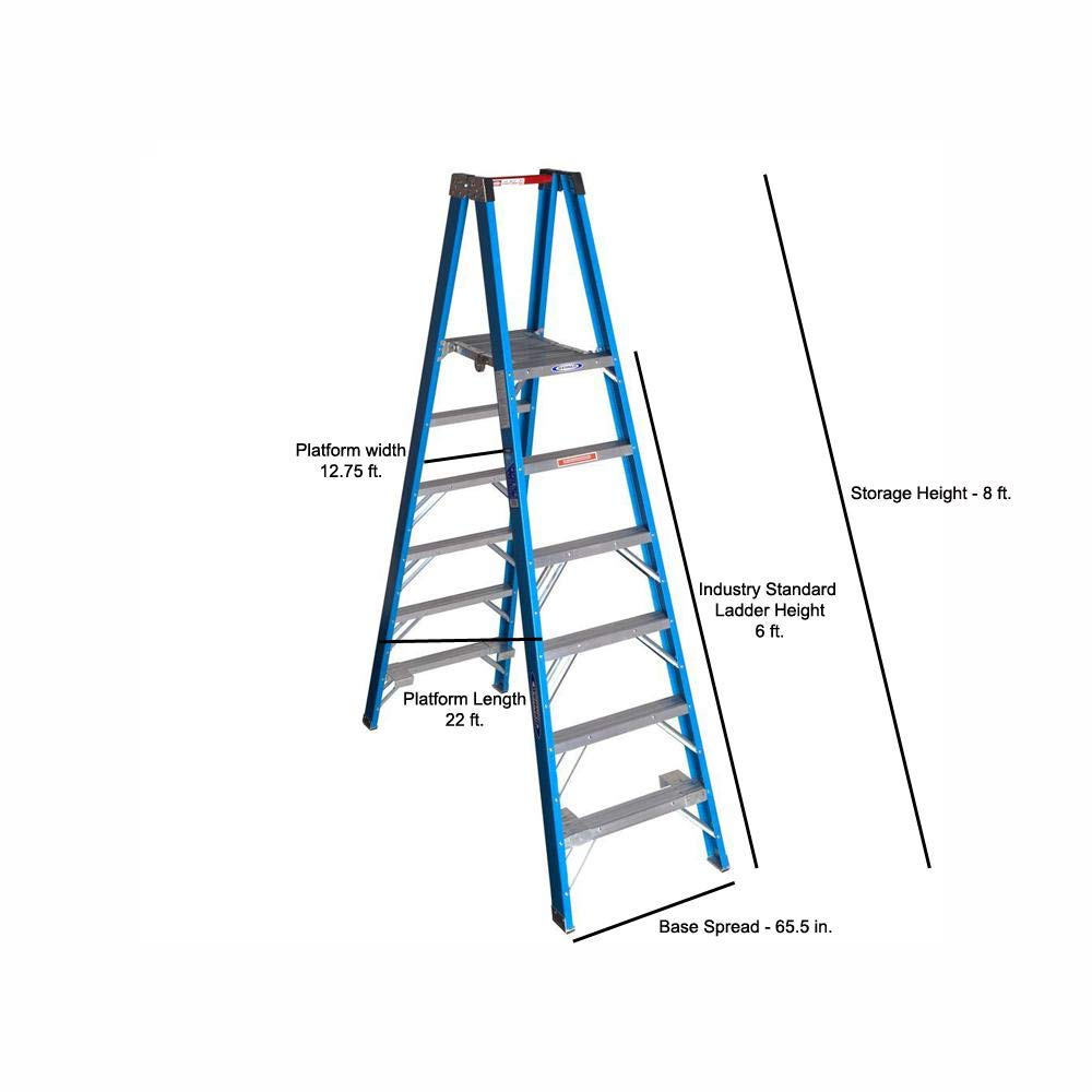 Twin Werner Platform Ladder, Fiberglass (PT6006)
