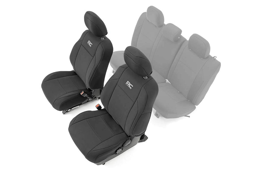 Rough Country Front Seat Covers Neoprene for Toyota Tacoma (2016-2023) - Waterproof & UV Resistant, Foam Padded, Front Seat Cover Set