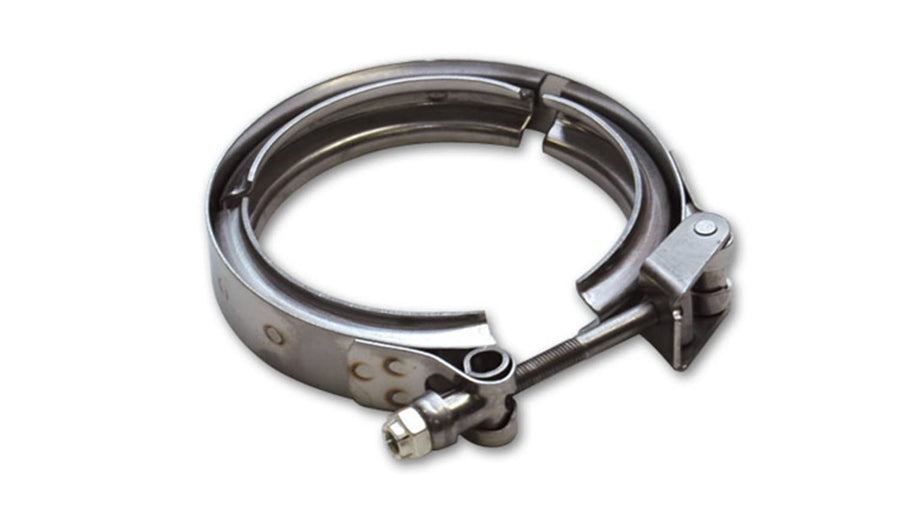 V-Band style Vibrant Power 19861C Clamp, fits Garrett GTX2860R and GTX2867R Turbine Inlet Flange, use with Vibrant Flange P/N 19861, Stainless Steel, Natural, each