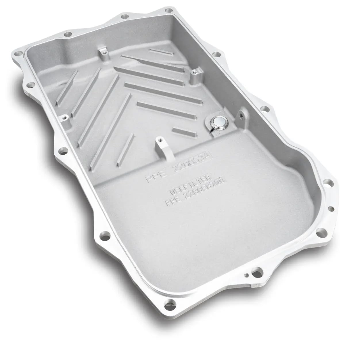 Heavy-Duty Cast Aluminum Transmission Pan PPE - Pacific Performance Engineering (Raw) 228053400 Compatible with Jeep/Dodge 2014-2020+ Grand Cherokee/Durango an 845RE/850RE or 8HP70/8HP75 Transmission