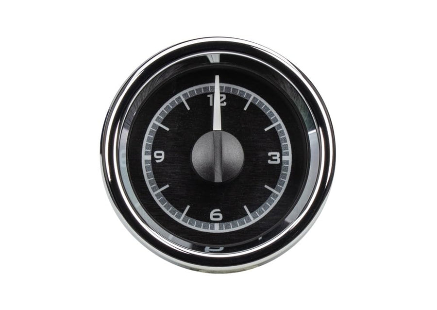Dakota Digital 2-1/16" Round VLC-16-2-K-W Universal VHX Clock Black Alloy Style White Backlighting