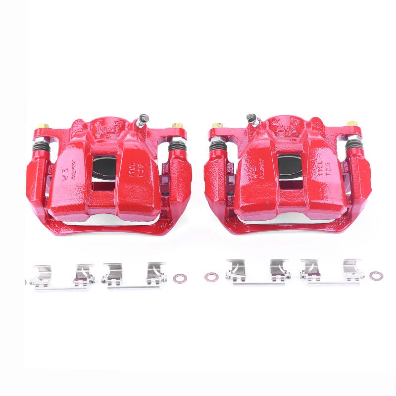 Power Stop S7106 Front Pair of High-Temp Red Powder Coated Calipers For Honda Accord 2013-2018, Honda HR-V 2016-2019 [Model Specific]