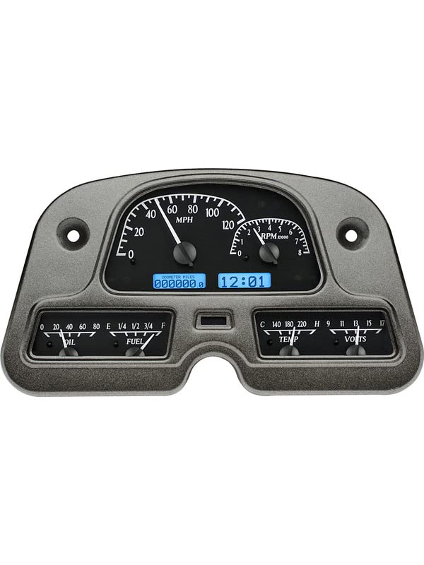 Dakota Digital VHX-62T-FJ-K-B Analog Dash Gauge System Compatible with 1962-84 Toyota FJ40 Land Cruiser Black Alloy Blue Backlighting