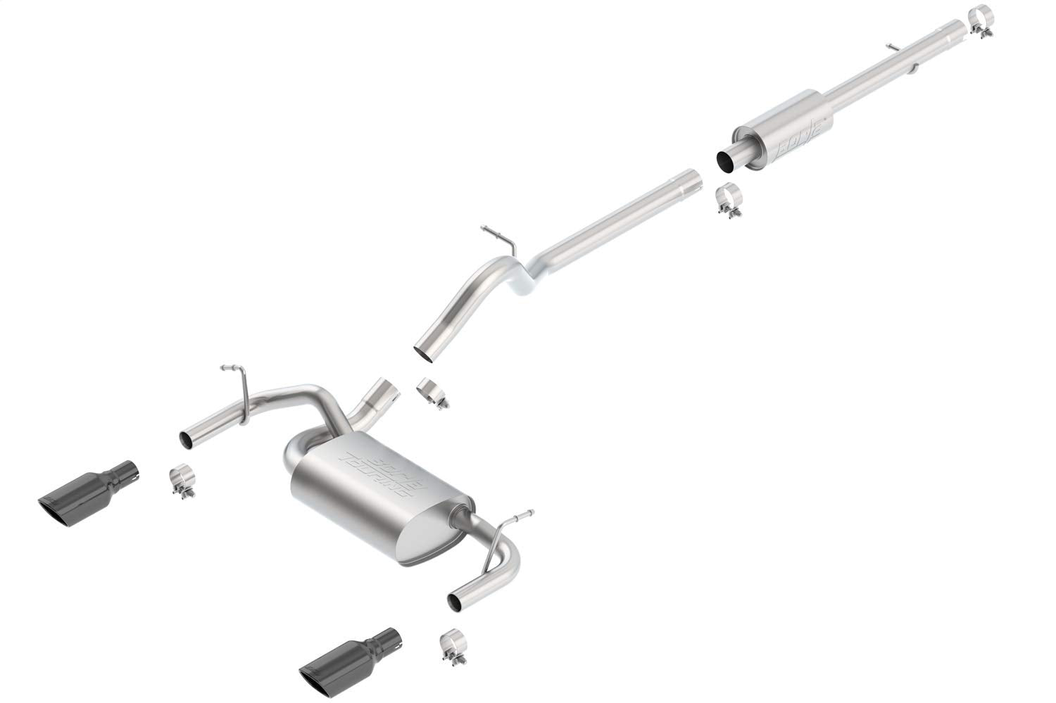 Touring Borla 140459BC; Cat-Back System 12-14 Wrangler (JK)