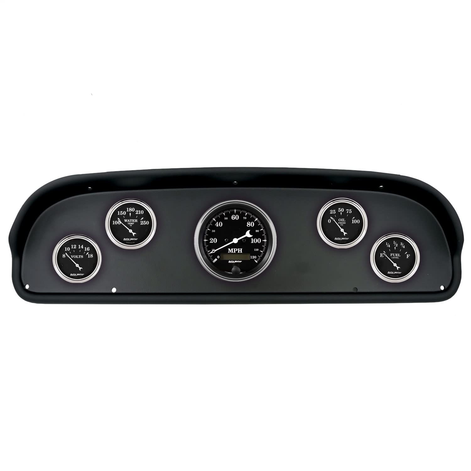 AutoMeter Dash Kit Direct Fit, (3 3/8" X1, 2 1/16" X4), Ford F100 57-60, Old TYME Black (2100-07)