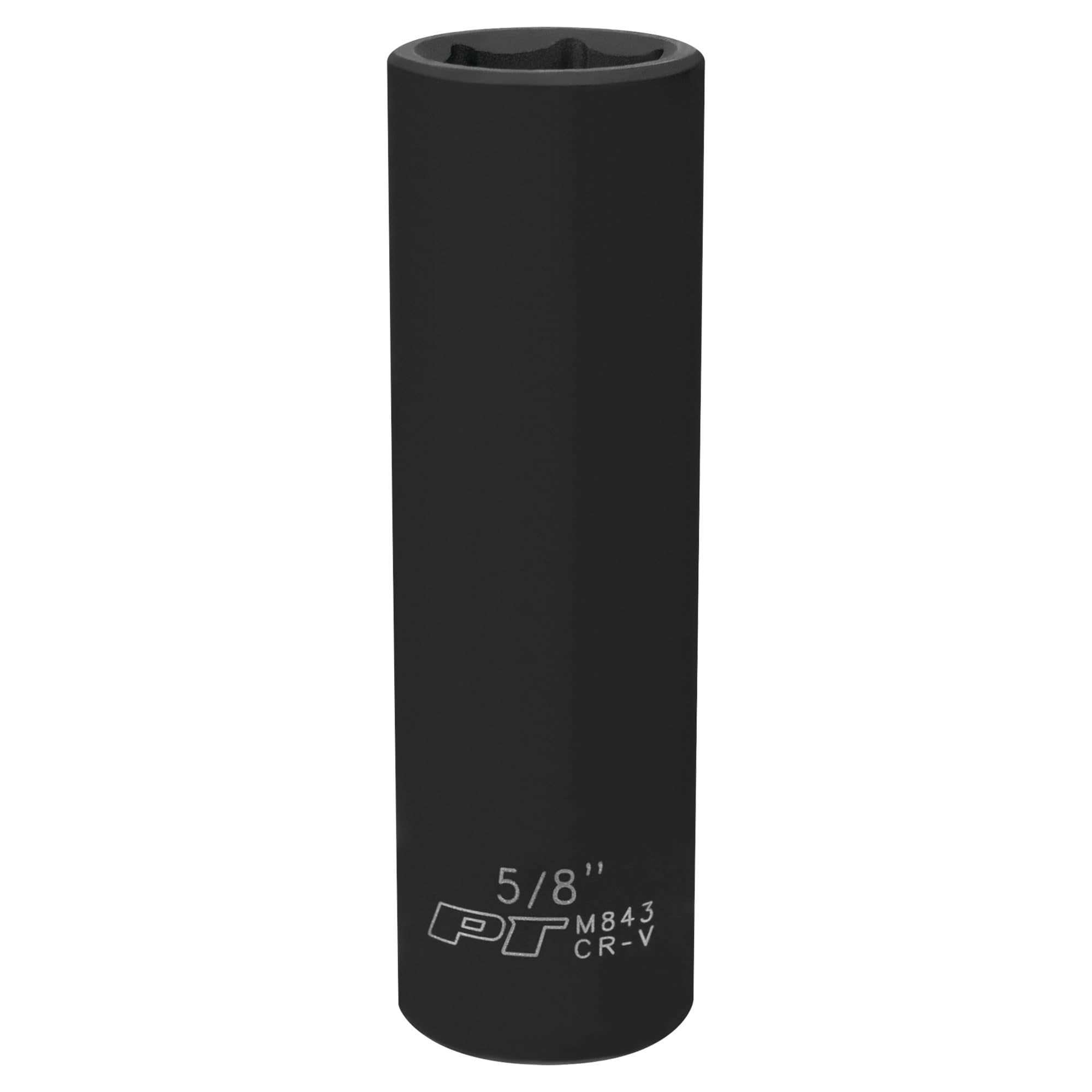 M843 Performance Tool 1/2 Drive Impact Socket, 5/8 - Chrome Vanadium, 6 Point Deep Steel Socket for Heavy Duty Automotive and DIY Applications
