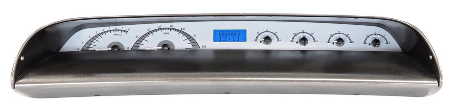 Dakota Digital VHX-63C-IMP-S-B Analog Dash Gauge System Compatible with 1963-64 Chevy Impala Silver Alloy Blue Backlighting