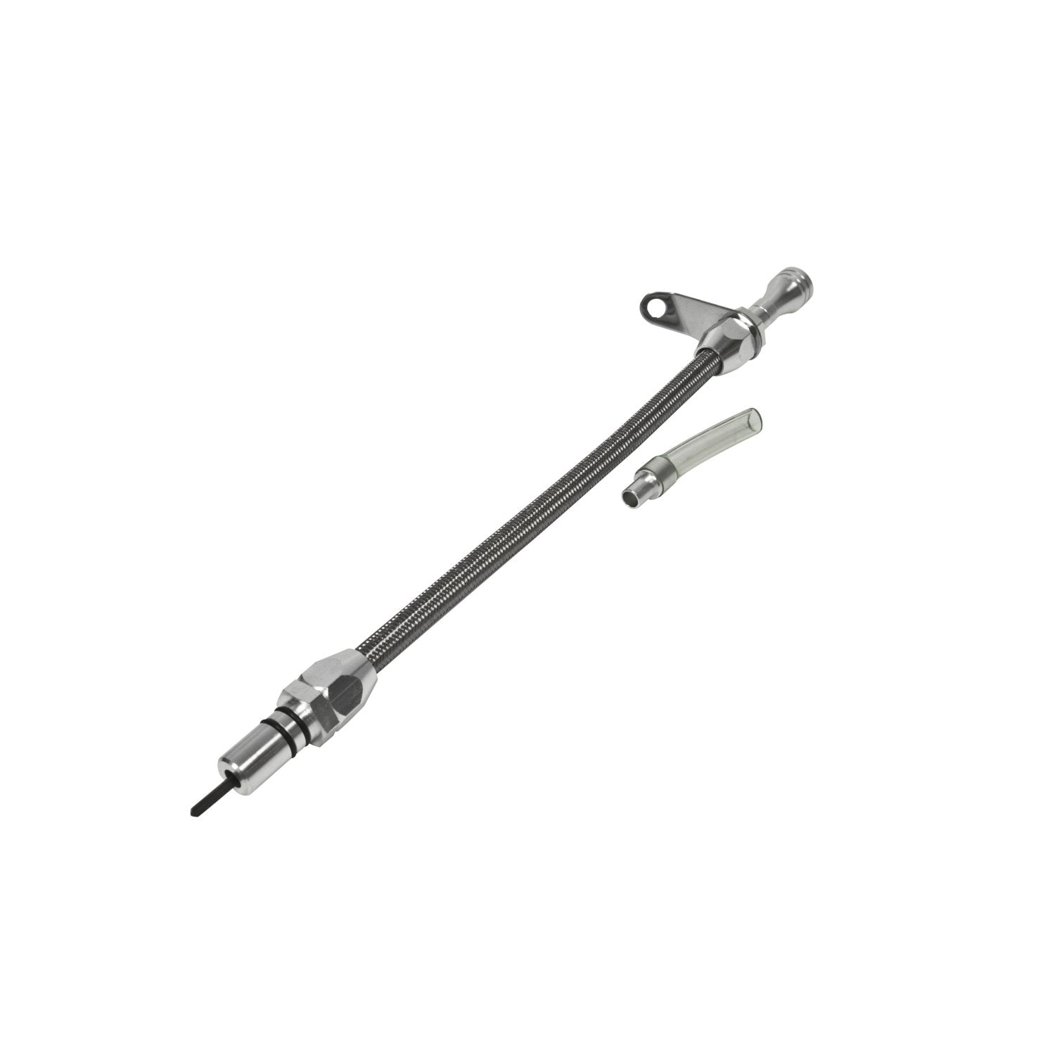 B&M 22166 Aluminum Braided Bell Housing Mount Transmission Dipstick for GM Turbo 400 Transmission