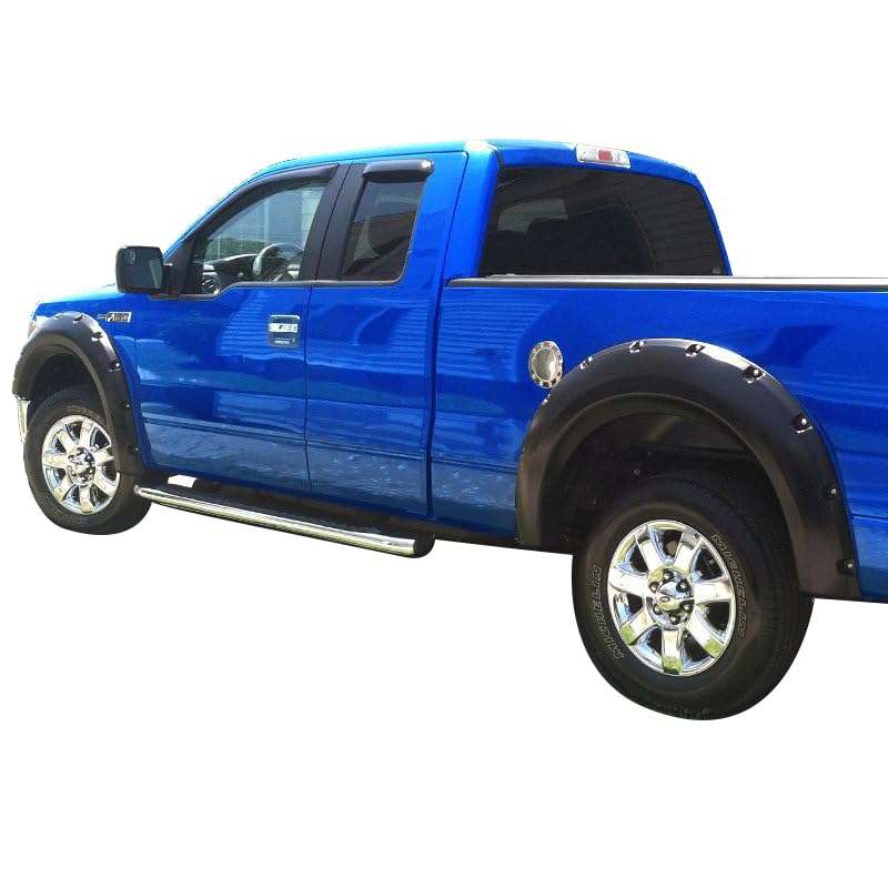 Fender Flares Black Horse Riveted Style Compatible with 2015-2017 Ford F-150-FF-FOF1-SM-PKT