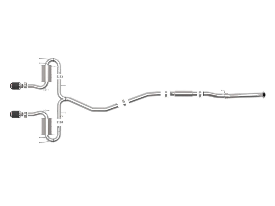 Takeda 3 IN 304 Stainless Steel Cat-Back Exhaust System w/Carbon Fiber Tips aFe Power 49-36624-C