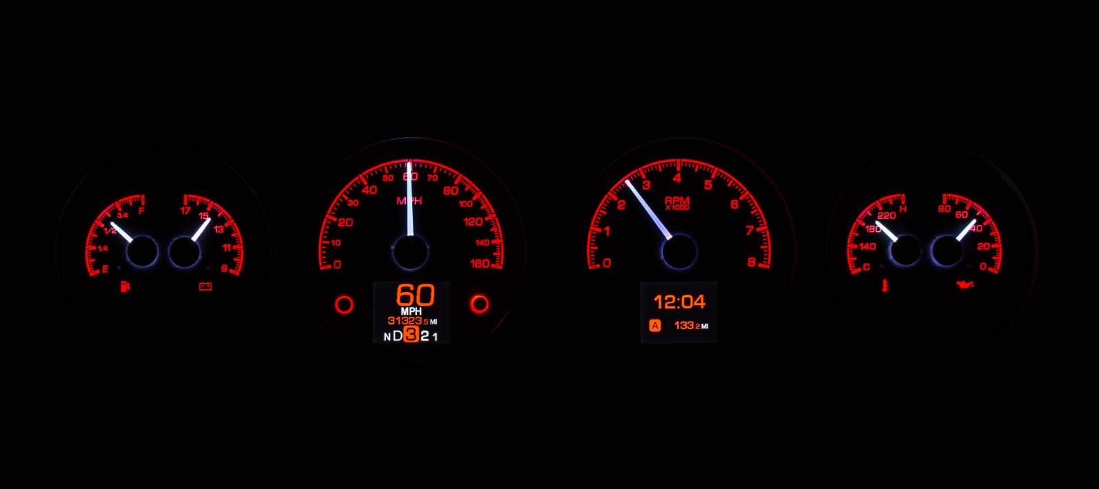 Dakota Digital 64-67 Pontiac GTO Lemans Analog Gauges Kit Silver Alloy HDX-64P-GTO-S Tempest