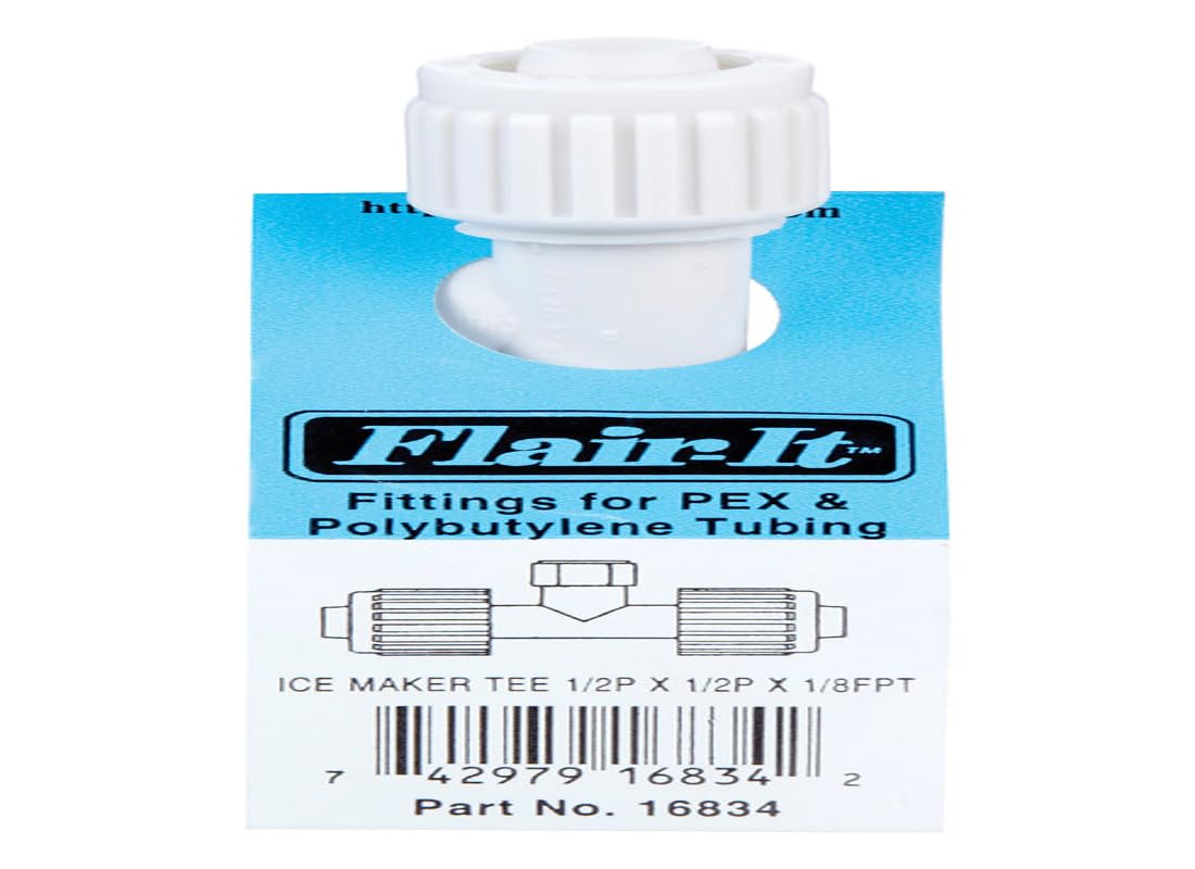 Plastic Ice Maker Tee Flair-It 16834, 0.5" Size