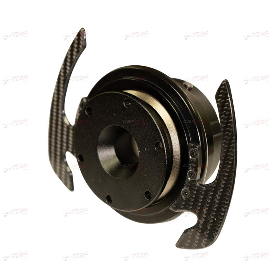 NRG Innovations GEN 4.0 NRG-SRK-700BK-CF Steering Wheel Quick Release Adapter, With Bolts & Allen Key, 6 X 70mm / 6 x 74mm Bolt Pattern Black Body/Black Ring With Carbon Fiber Handles