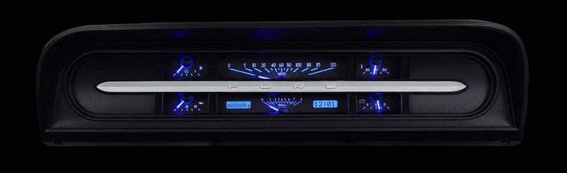 VHX-67F-PU-C-B Dakota Digital Compatible with 1967-72 Ford Pickup Truck VHX Analog Gauge System with Carbon Fiber Style and Blue Backlighting
