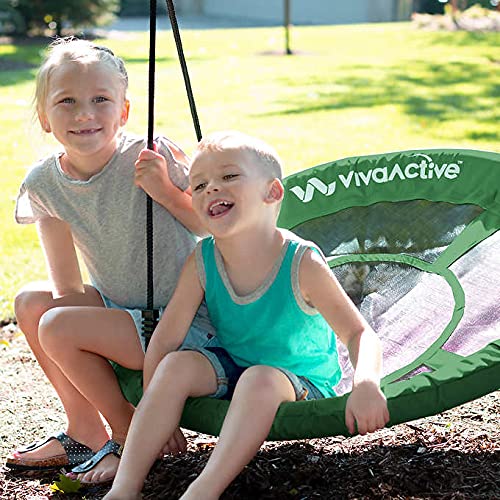 Active Viva Platform Yard Swing, Blue, Casual, Double-Platform Tree Swing, Steel, Polyester