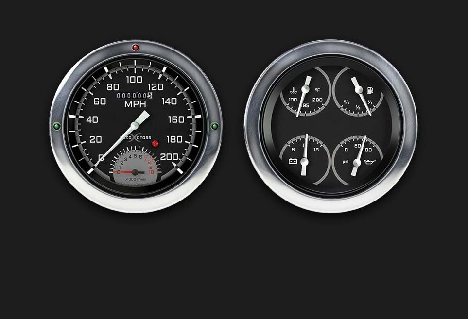 Classic Instruments CT54AXG62 Autocross Gray 1954-1955 Chevy Truck Speedometer with Built in Tach & Quad Gauge - GM