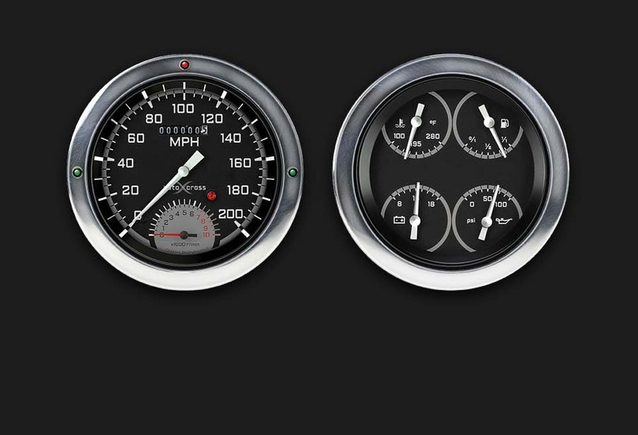 Classic Instruments CT54AXG62 Autocross Gray 1954-1955 Chevy Truck Speedometer with Built in Tach & Quad Gauge - GM