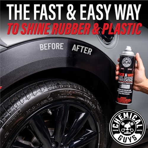 Chemical Guys Nice & Wet TVDSPRAY101 Tire Shine Trim Coating for Rubber, Plastic and Vinyl, Safe for Cars, Trucks, SUVs, Motorcycles, RVs & More, 14.5 fl oz