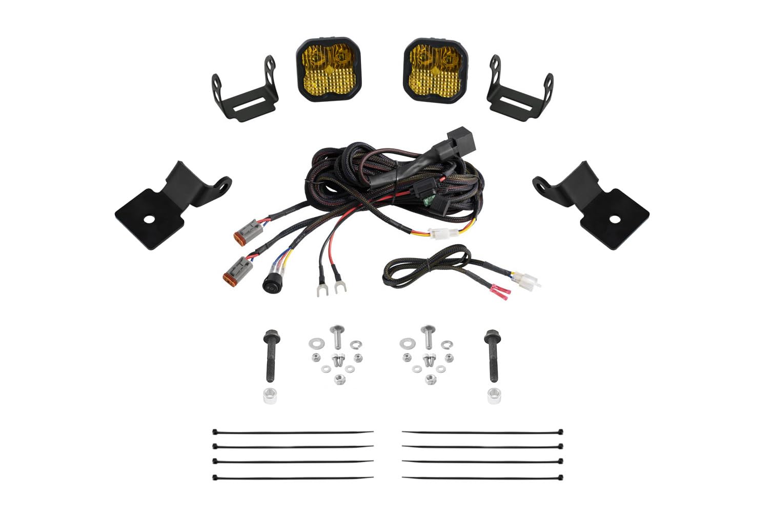 Stage Series Diode Dynamics A-Pillar Pod Kit compatible with Polaris RZR Pro 2020-2023, SS3 Sport Yellow Combo