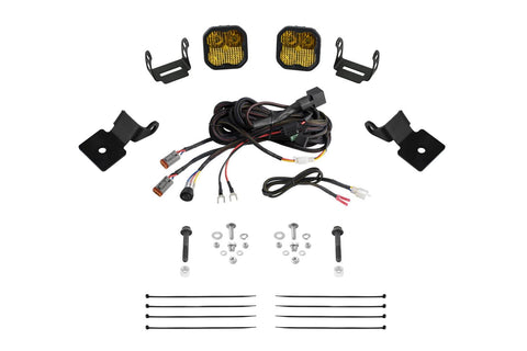 Stage Series Diode Dynamics A-Pillar Pod Kit compatible with Polaris RZR Pro 2020-2023, SS3 Sport Yellow Combo