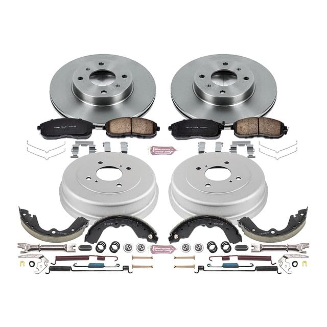 Power Stop Autospecialty KOE15135DK Front and Rear Replacement Brake Kit-OE Brake Drums & Ceramic Brake Pads For Nissan Altima 1993-1999 [Model Specific]