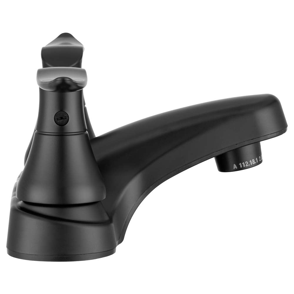 Dura Faucet RV Bathroom Faucet DF-PL700LH-MB with Winged Levers (Matte Black)