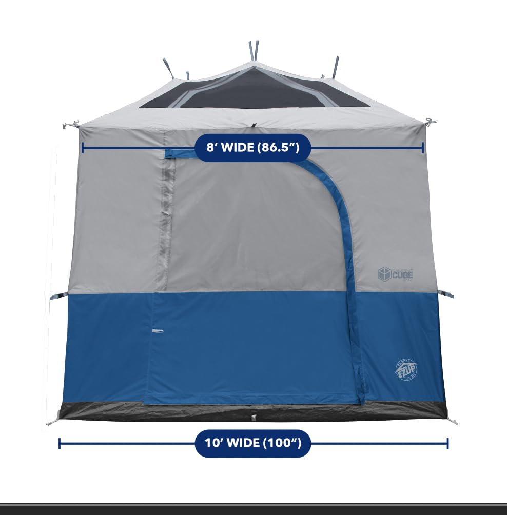 Camping Cube Sport E-Z UP, Converts 10' Angled Leg Canopy into Camping Tent, Royal Blue (Canopy/SHELTER/Poles NOT Included)
