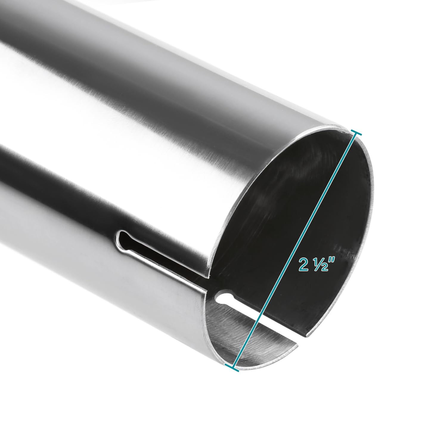 4.125" Slant Angle Cut Round Tip Stainless Steel Exhaust Muffler Spec-D Tuning 2.5" Inlet