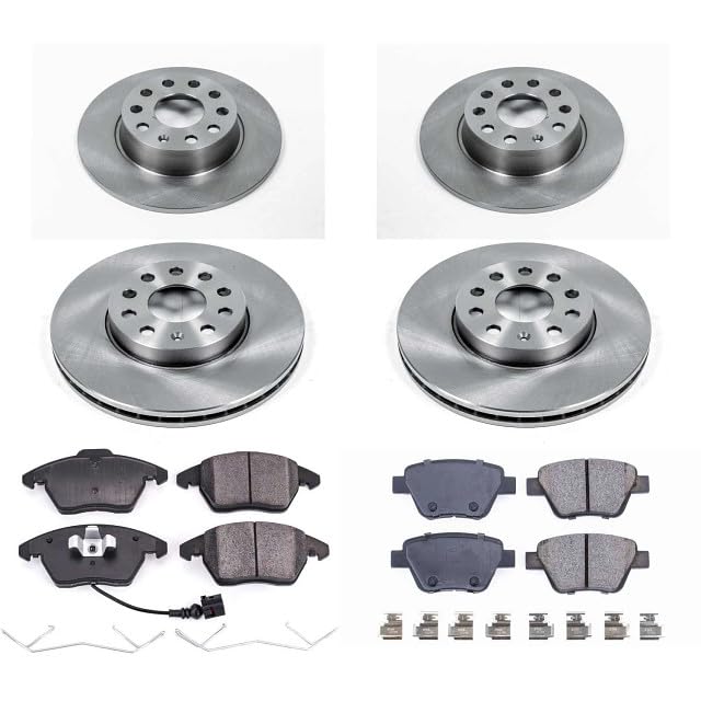 Power Stop Autospecialty KOE5747 Front and Rear Replacement Brake Kit-OE Brake Rotors & Ceramic Brake Pads For VW Beetle, VW Golf, VW Jetta [Model Specific]