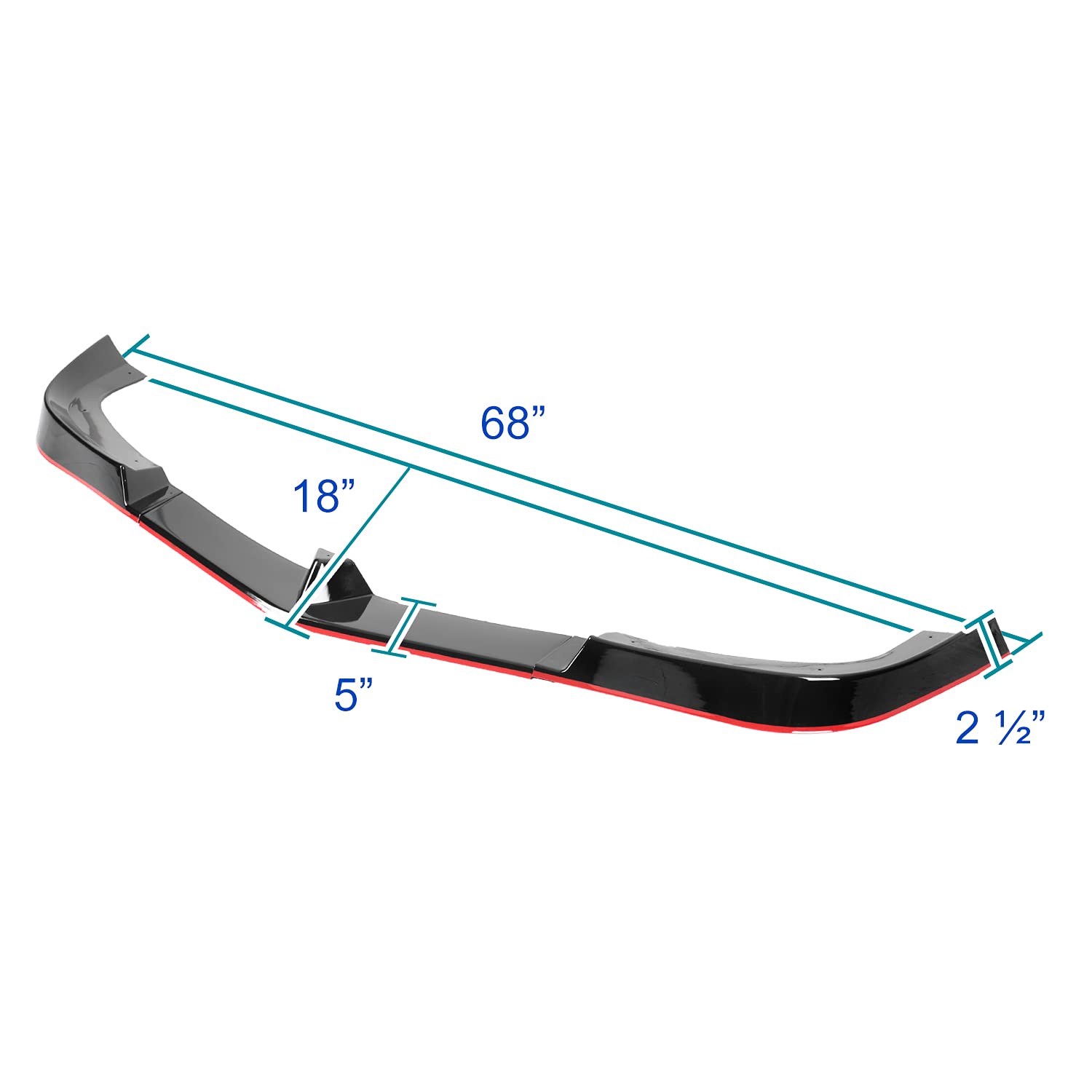 Glossy Black Spec-D Tuning Red Trim Front Bumper Lip Spoiler Compatible with 2012-2014 Mercedes Benz W204