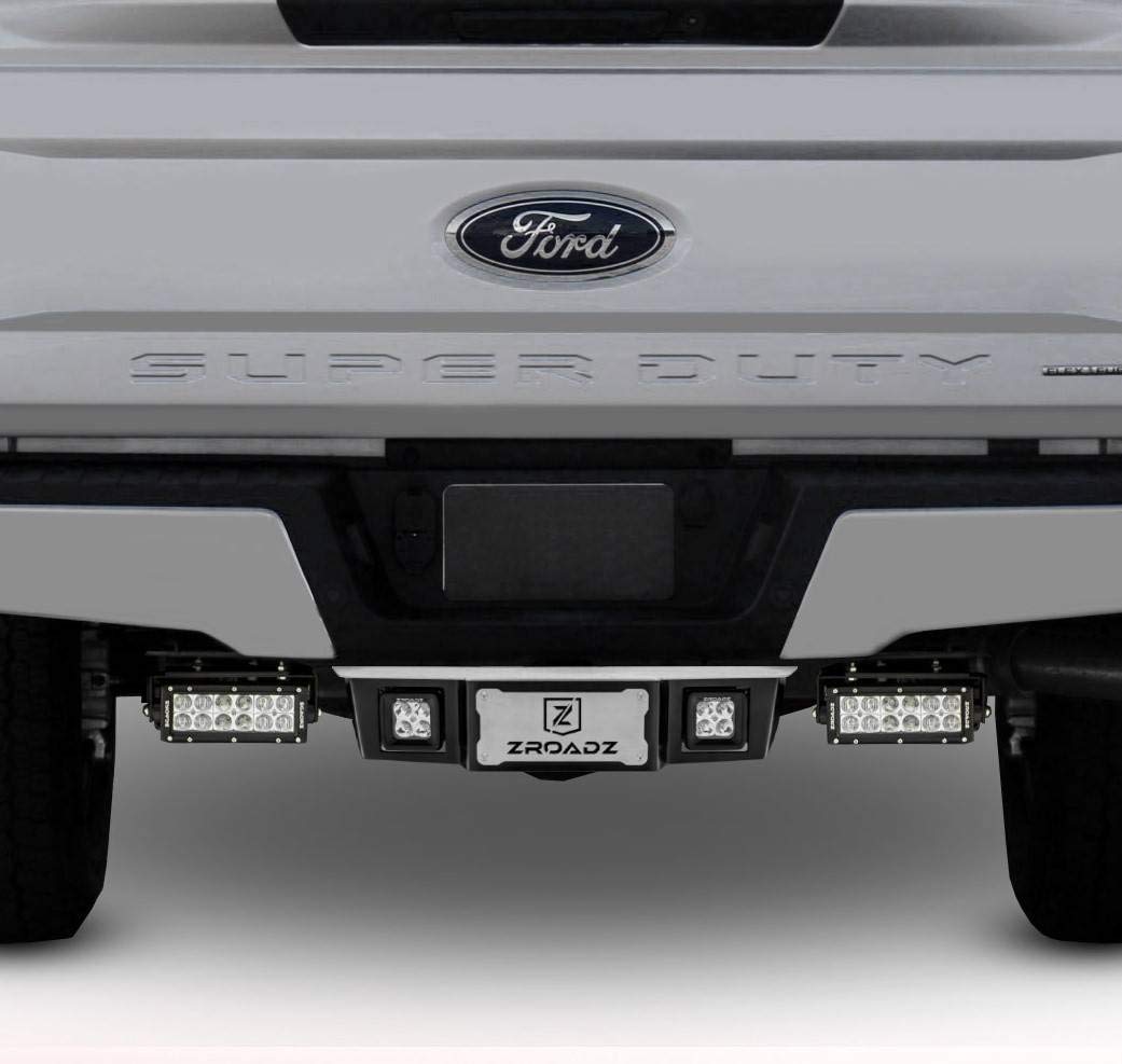 ZROADZ Universal 2" Hitch Step Kit LED - Black Mild Steel Bolt-On, No Drilling - Includes (2) 3 Inch LED Pod Lights and Universal Wiring Harness - PN#Z390010-KIT