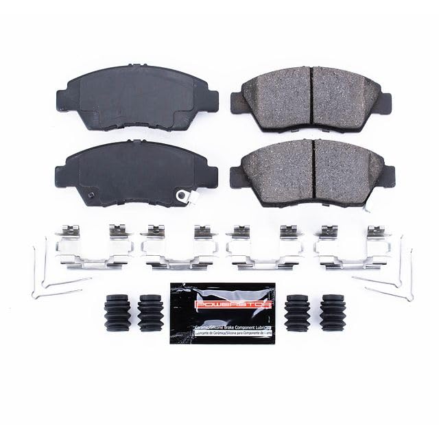 Power Stop Z23-948 Z23 Evolution Sport Carbon Fiber Infused Ceramic Brake Pads with Hardware For Acura ILX 2013-2014 | Honda Civic 2003-2015 [Vehicle Specific]