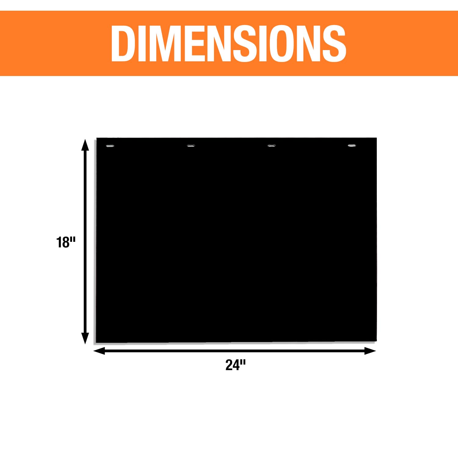 RC18PPB, Buyers Products, 2 Pack, Super Durable Black Polymer Mudflaps 24x18 Inch, Mud Flaps are NOT Rubber