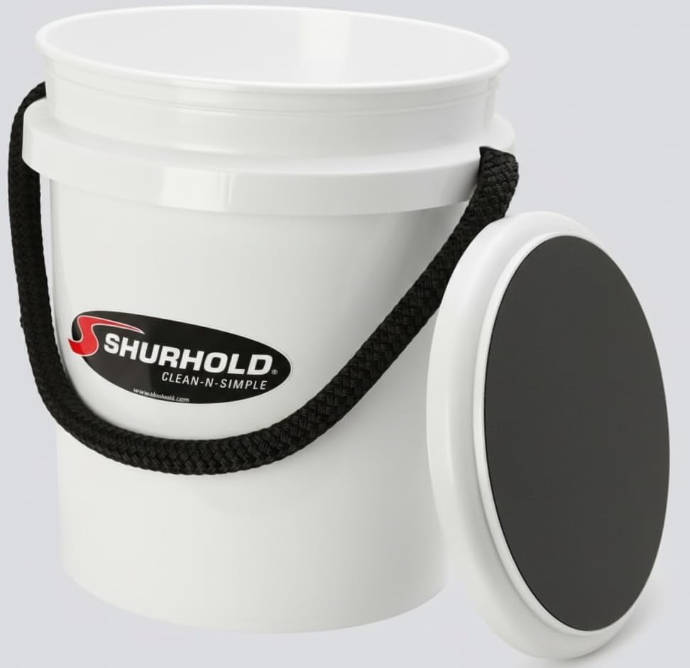EZ-Snap Shurhold Padded Bucket Seat/Lid — Secure Fit for Shurhold Rope Handle Buckets, Doubles as a Comfy Padded Seat, White