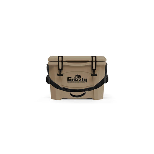 15 Cooler Grizzly | 15 qt Ice Chest Durable Rotomolded Insulated | Made in USA | Warranty for Life | For Beach Boat Camping Fishing Hunting | G15 | Tan
