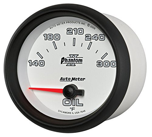 Auto Meter Phantom II 7848 2-5/8" 140-300 Degree Fahrenheit Oil Temperature Gauge