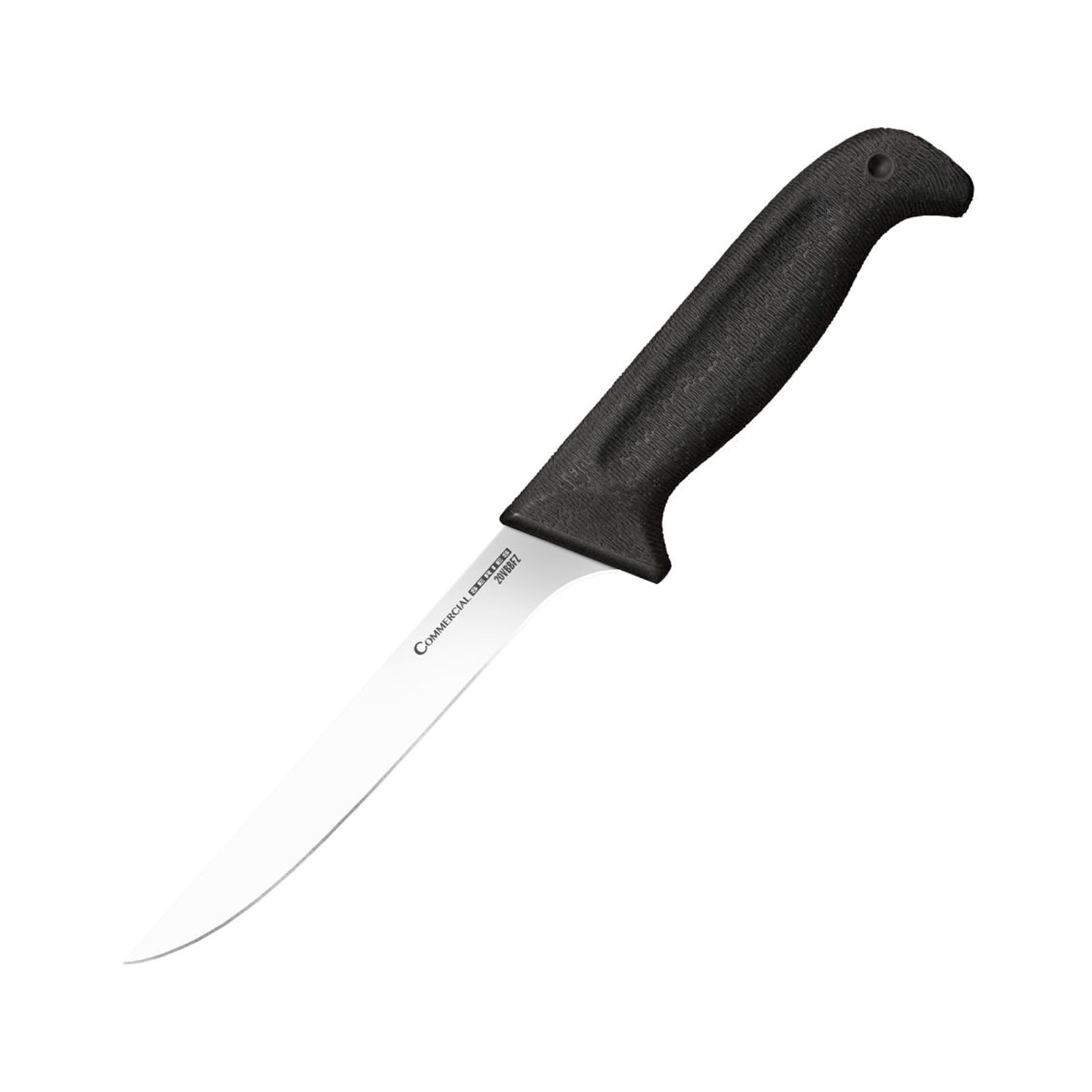 Cold Steel 6" Commercial Series Flexible German 4116 Stainless Steel Fixed Blade Narrow Straight Back Game & Fish Processing Cutting Boning Knife with Ergonomic Kray-Ex Handle