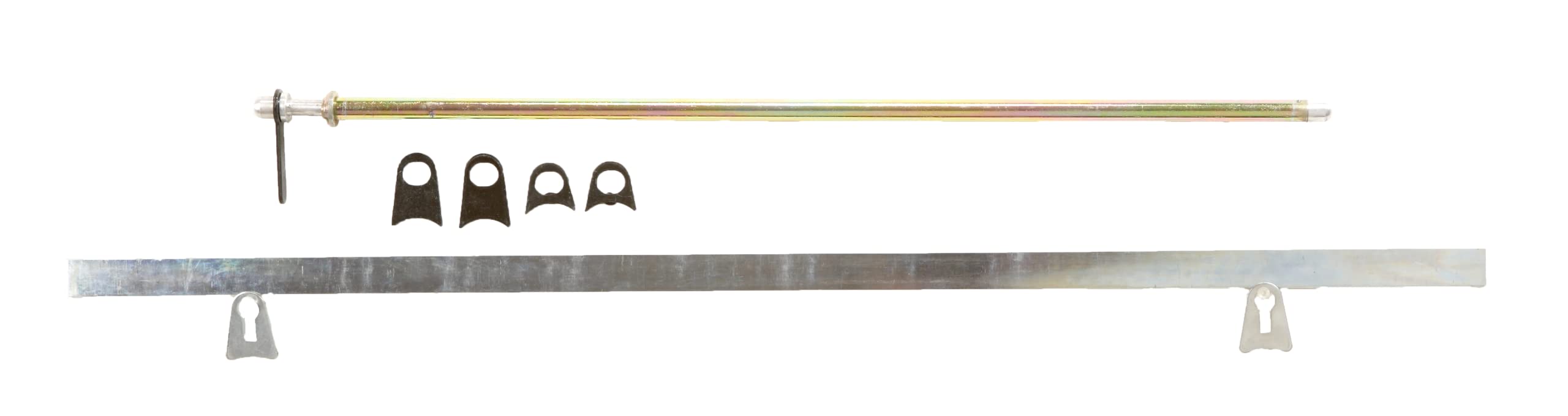 RaceQuip Mounting Kit Window Net 26.5" Round Spring Loaded Pin Type Top Bar 35" Flat Bottom Bar Zinc Plated Steel 700106