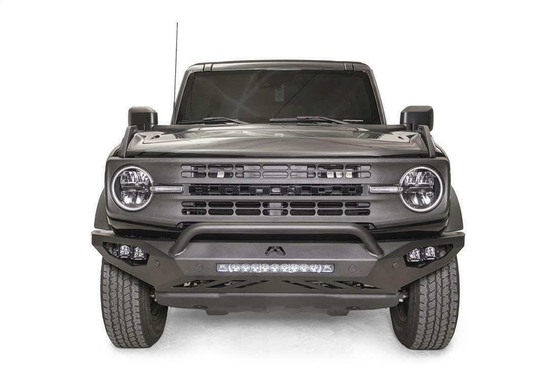 Vengeance Front Bumper Fab Fours FB21-D5252-1 fits 21-23 Ford Bronco - w/Pre-Runner Guard - 2 Stage Matte Black Powder Coat