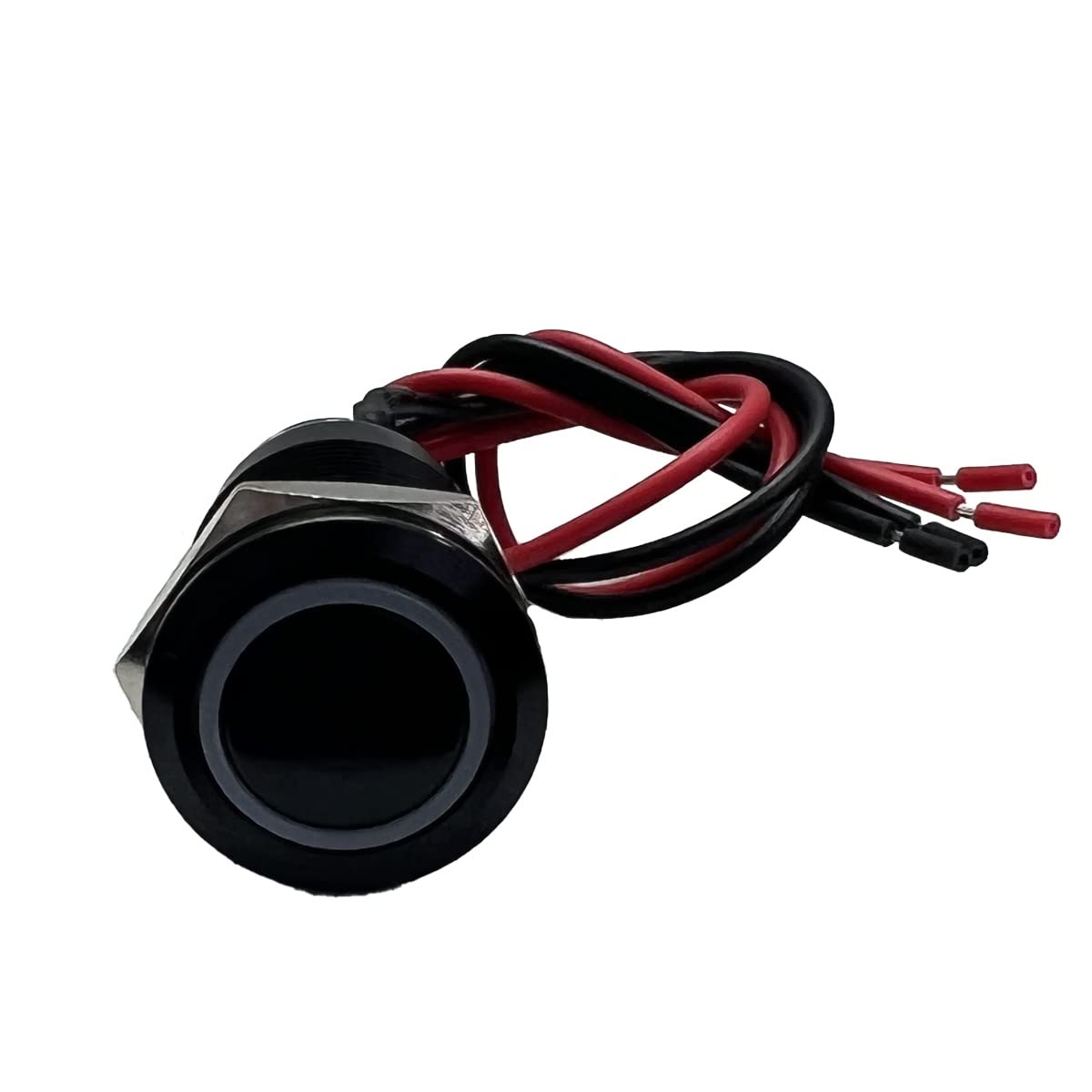 Race Sport Lighting 19mm Momentary Push Button Switch Fit 12V Momentary Function Pre-Wired Switch with WHITE LED RSMB19MMW